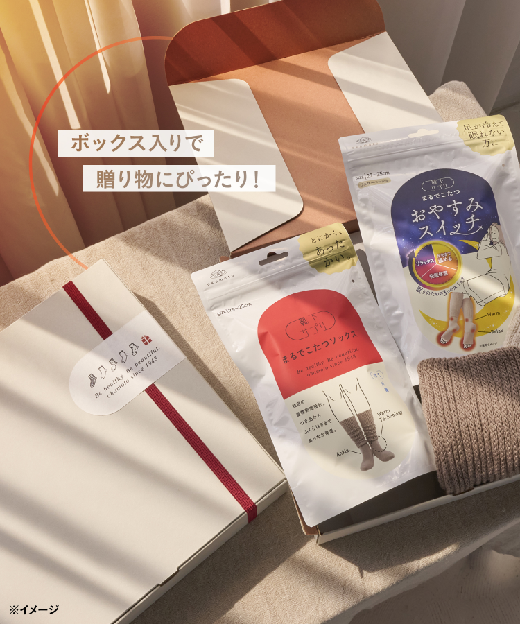 さーページとなります^_^ ギフトボックス（2足セット）】靴下サプリ まるでこたつ