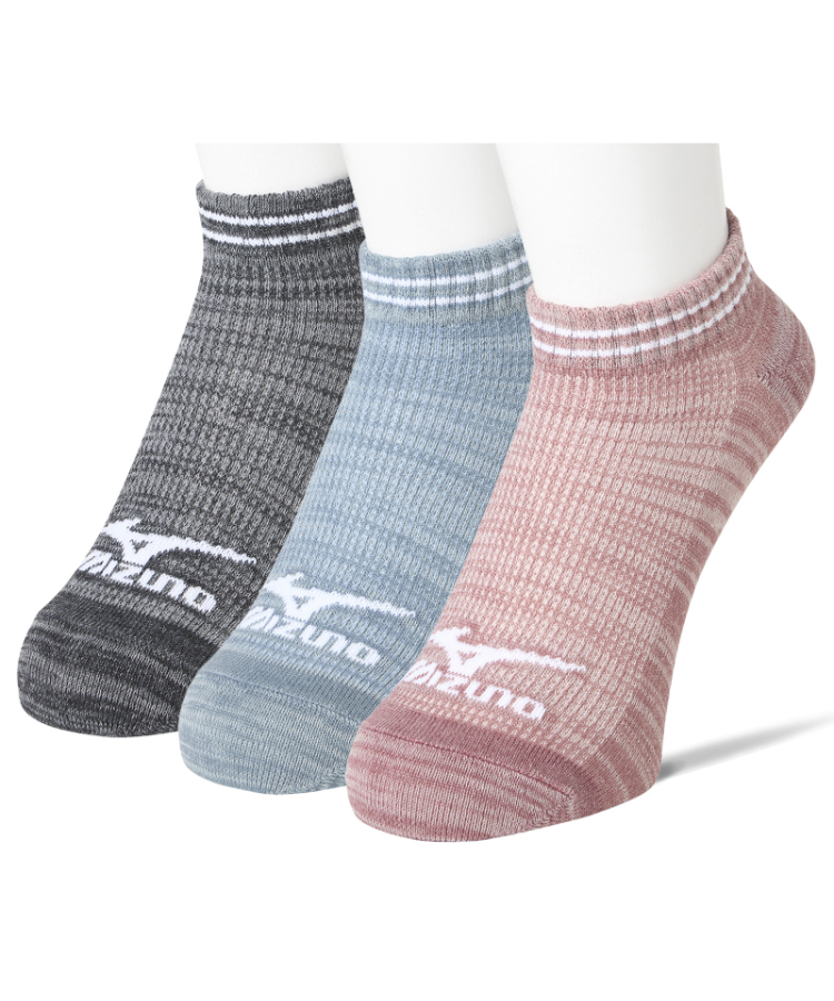 3足組】MIZUNO レディース ソックス 6.5cm丈 甲メッシュ カラー