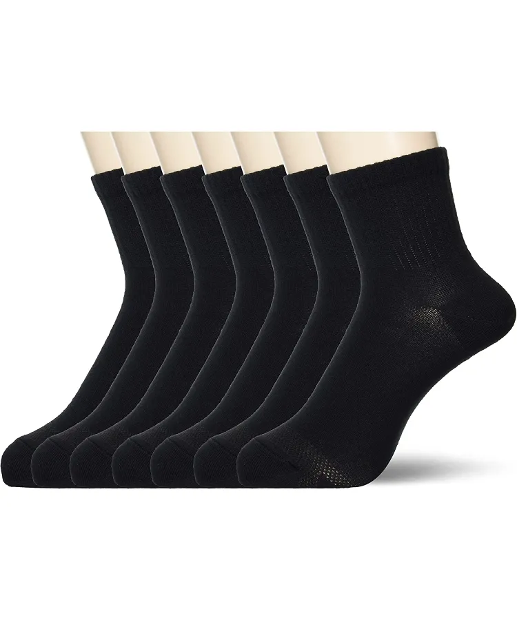 【7足組】スニーカー丈 ブラック