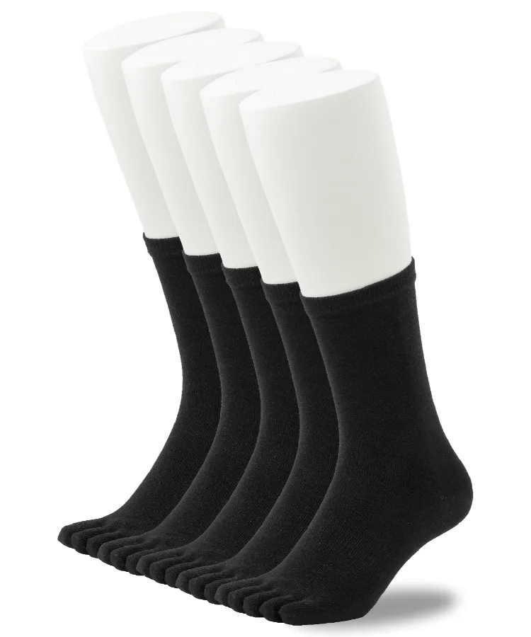 【5足組】 5本指ソックス クルー丈