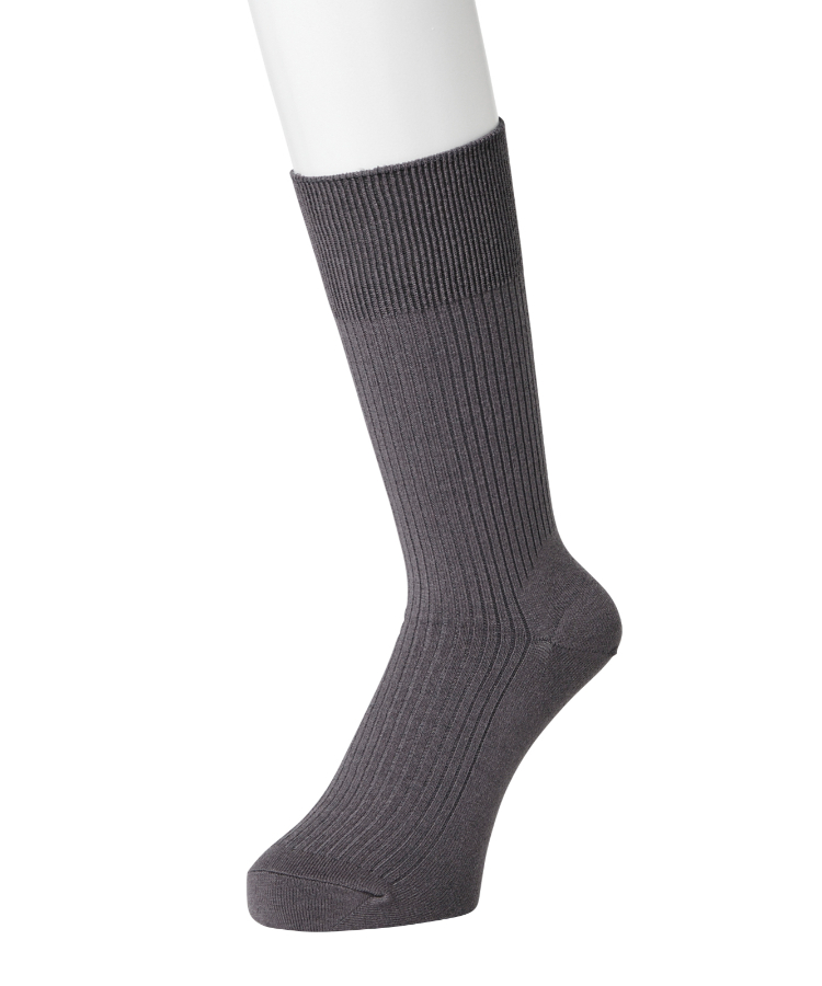 4足組】SUPER SOX メンズ クルー丈 リブ柄｜靴下の岡本公式オンライン