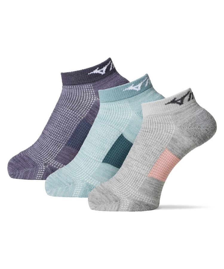 3足組】MIZUNO レディース ソックス RUN&WALK 6.5cm丈 甲