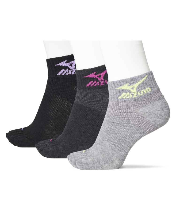 3足組】MIZUNO レディース ソックス RUN&WALK 8.5cm丈 5本指
