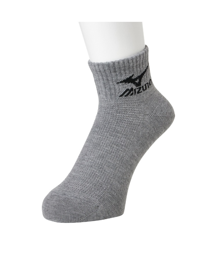 3足組】MIZUNO メンズソックス 10cm丈 サイドロゴ 甲メッシュ