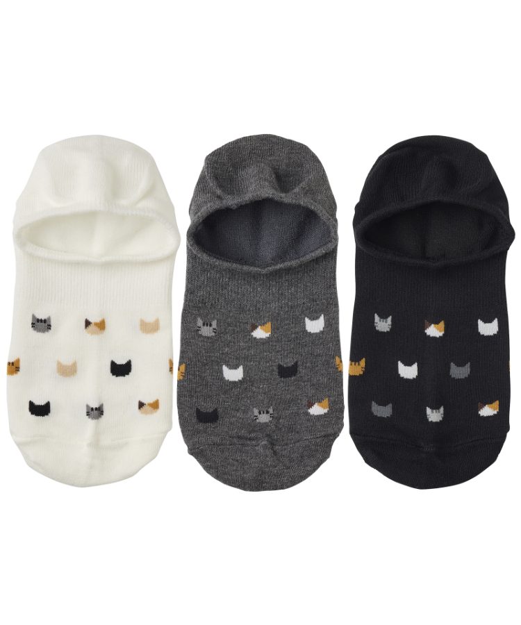 3足アソート】ココピタ ベーシック レディース スニーカー用深め ネコ