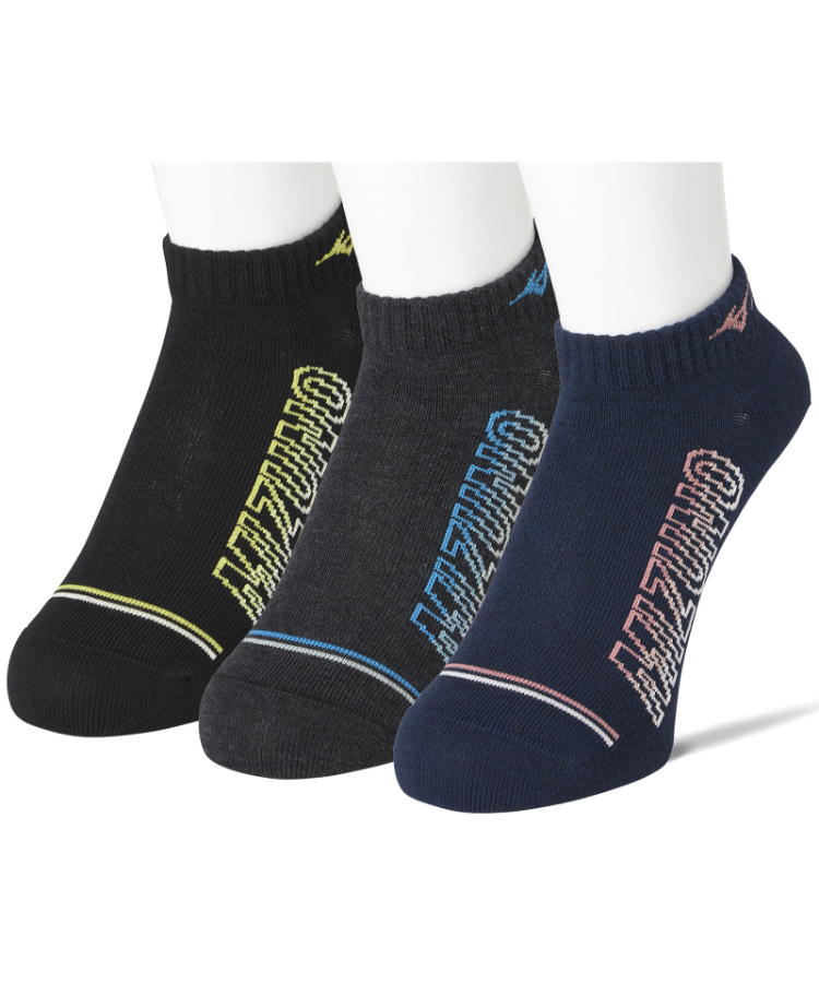 3足組】MIZUNO レディース ソックス 6.5cm丈 グラデーションロゴ