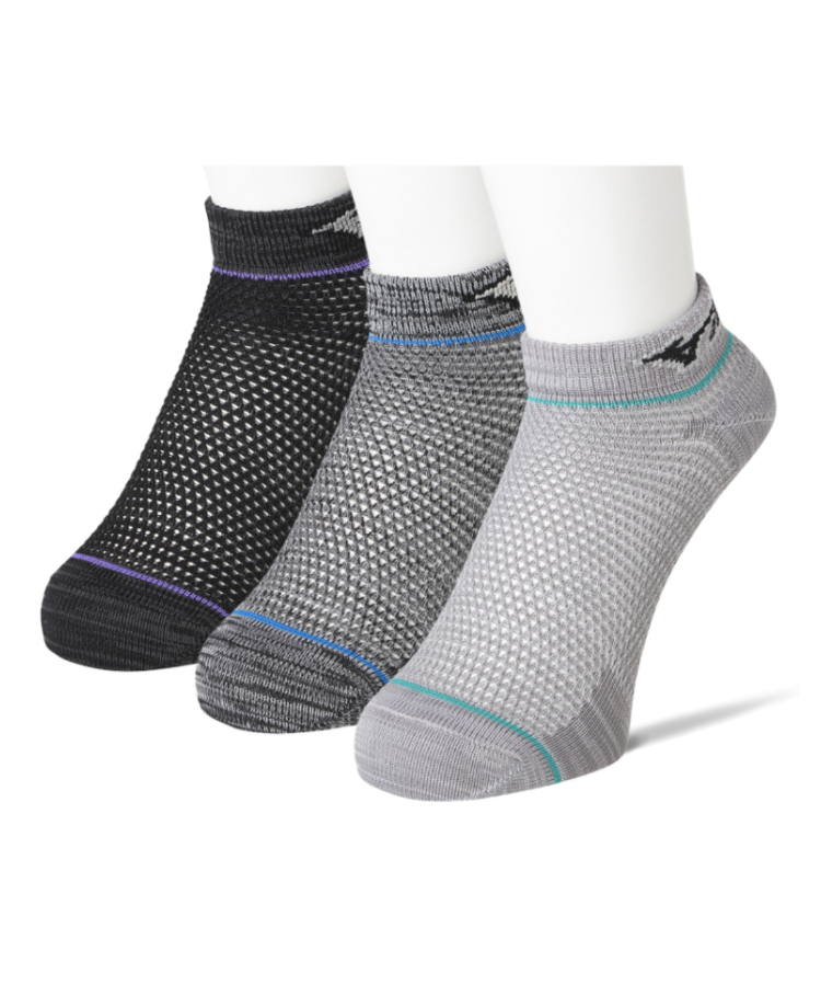 みょ 3足組】MIZUNO メンズ オールメッシュ 7.5cm丈 粗メッシュ