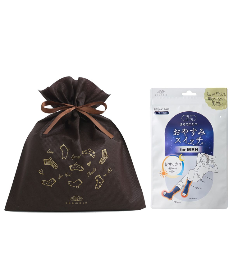 ギフト不織布】靴下サプリ まるでこたつ メンズ おやすみ
