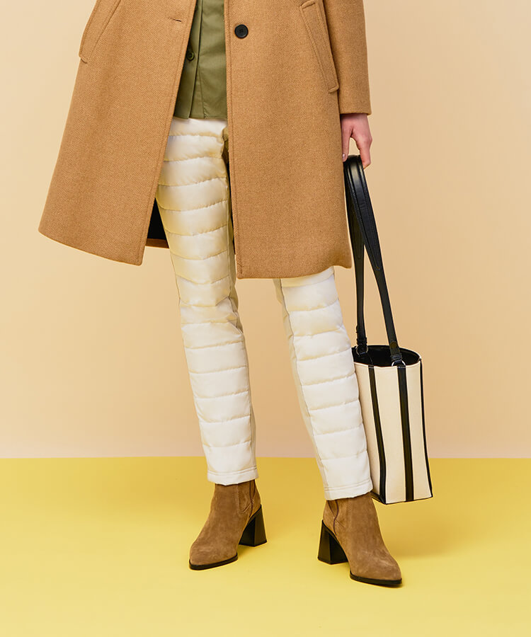 【定価37,400円・新品未使用】ホーンガーメントダウンパンツ サイズ48 17℃ レディース パンツ ダウンパンツボーダーはっ水加工巾着付き