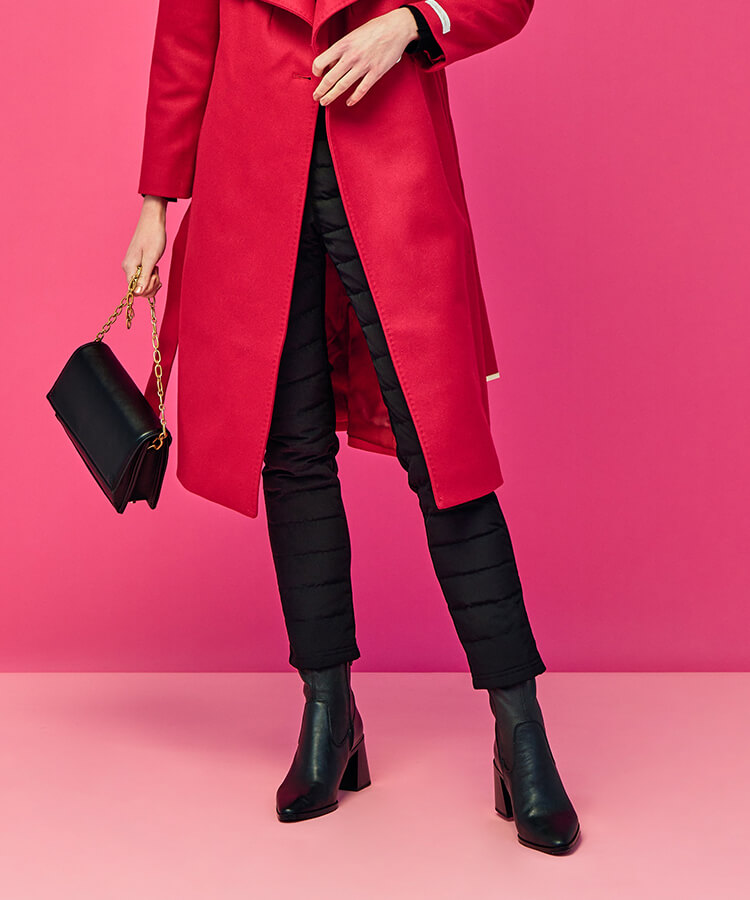 17℃ レディース パンツ ダウンパンツボーダーはっ水加工巾着付き