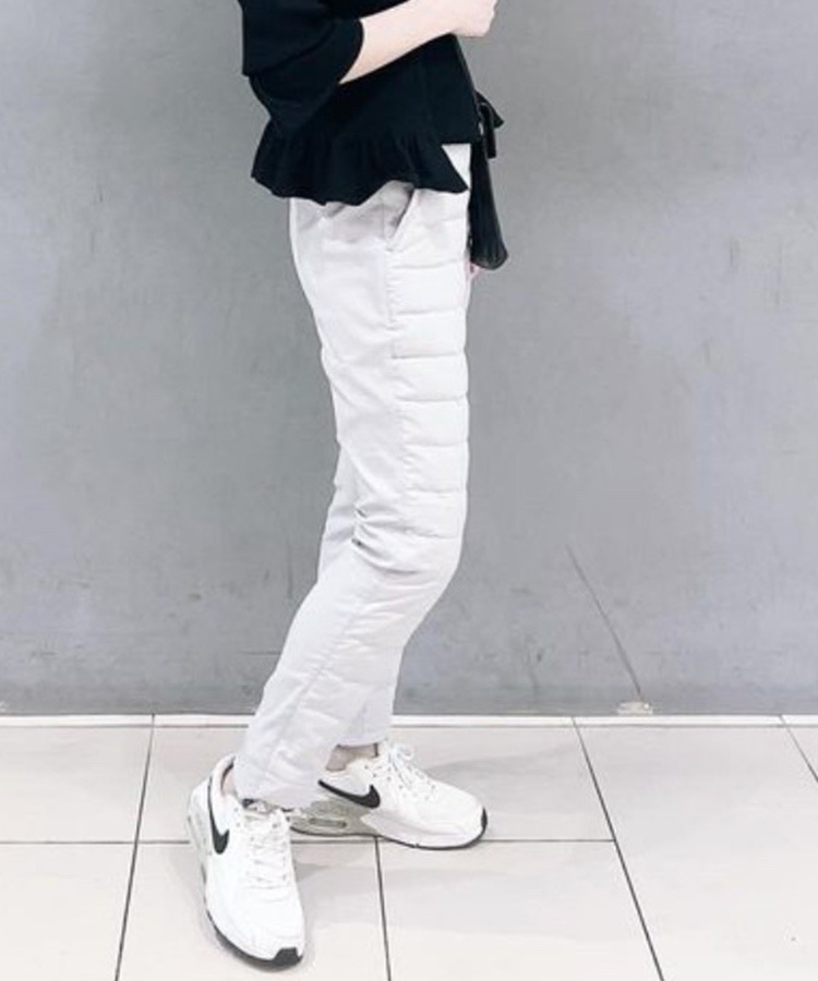 17℃ レディース パンツ ダウンパンツボーダーはっ水加工巾着付き｜靴下