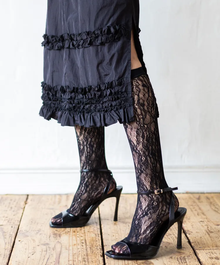 17℃ レディース ハイソックス＆オーバーニー Romantic Lace ローズガーデン