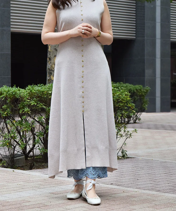 17℃ レディース パンツ Romantic Lace 裾レース刺繍セミワイド｜靴下の