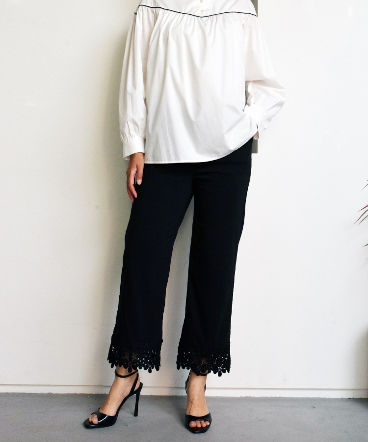 フラワーレースフレアパンツ　ブラック・ワンピース　セット chuclla｜フラワーレース フレアパンツ chw25s020 | Rakuten