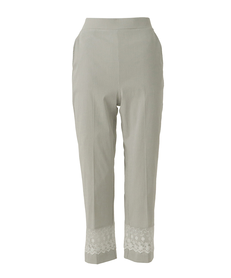 希少 TOUJOURS ハンドレース コットンパンツ アンティーク ONKUL 17℃ レディース パンツ Romantic Lace コードレース裾レース切替