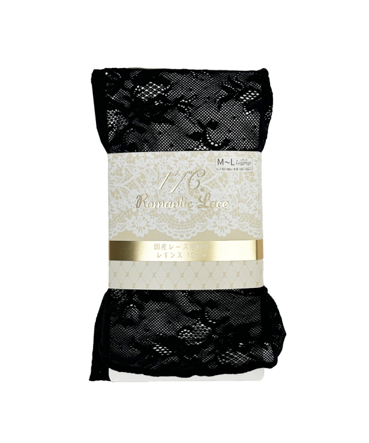 17℃ レディース レギンス Romantic Lace 総レースローズ10分丈