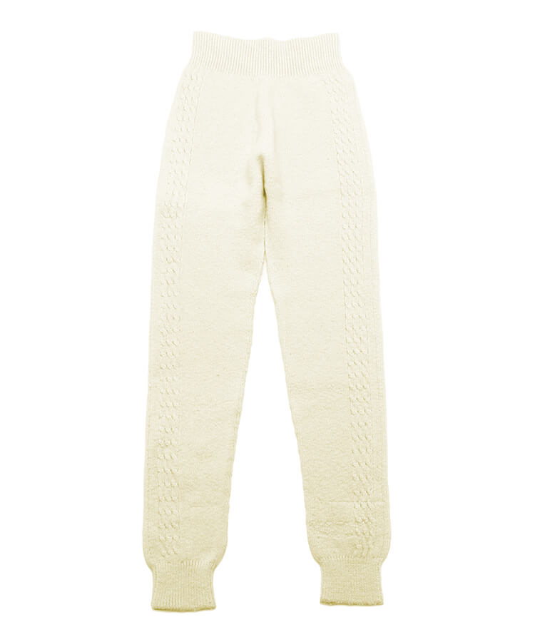 あしごろも レディース レギンス オーガニックロング丈のニットパンツ