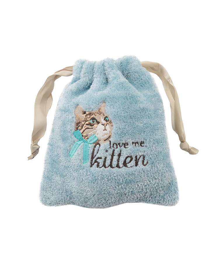 17℃ レディース ソックス LOVE ME KITTEN モールソックス<ネコ刺繍巾着