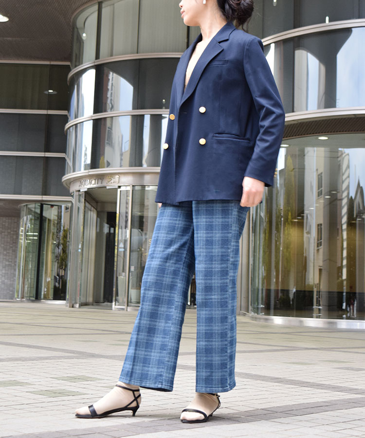 17℃ レディース パンツ デニムセミワイドチェック｜靴下の岡本公式